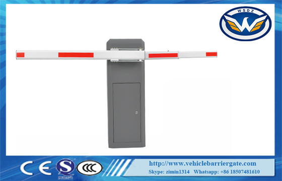 เครื่องกีดขวางบูมอัตโนมัติสำหรับงานหนัก RS485 24VDC มอเตอร์ไร้แปรงถ่านพร้อมบูมสองรั้ว